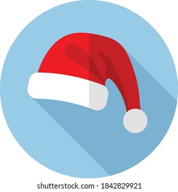 Flat design Christmas Hat. Vector illustration