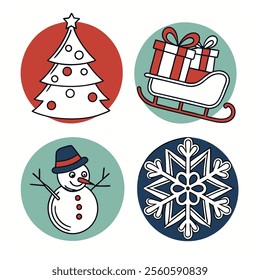 Flat Design Christmas Icon Set