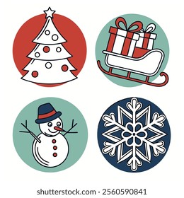 Flat Design Christmas Icon Set