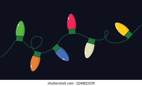 Flat Design Weihnachtsleuchten müssen nur glühen