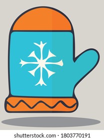 Navidad de diseño plano con adorno de copos de nieve.  Signo de Feliz Navidad, Año Nuevo, vacaciones, invierno, frío, nieve, regalos. Ilustración aislada del vector EPS 10