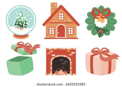 Flat Design Christmas and New Year Elements