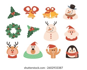 Flat Design Christmas and New Year Elements