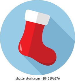 Flat design Christmas Stocking. Vector illustration