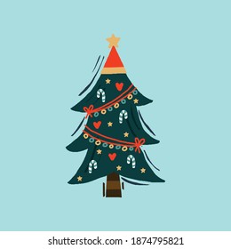 Flat Design Christmas Tree Collection