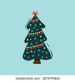 Flat Design Christmas Tree Collection