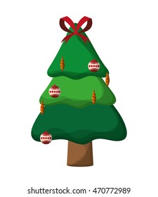 flat design christmas tree icon vector illustration