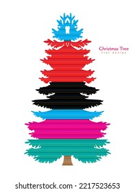Flat design christmas trees illustration vector collection