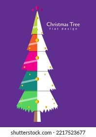 Flat design christmas trees illustration vector collection