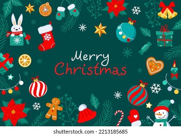 Flat design christmas vector background