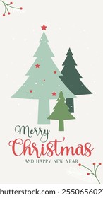 Flat design Christmas winter holiday social media template 