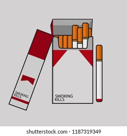 flat design of cigarettes and cigarette wrappers