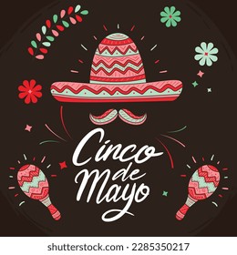 Flat design cinco de mayo, EPS 10 vector. Illustration