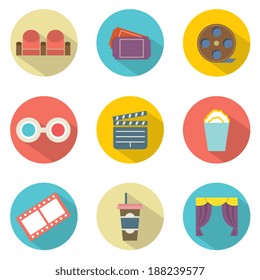 Flat Design Cinema Icons