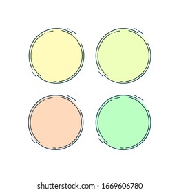 Flat design circle set pastel colored vector