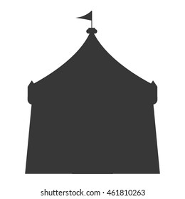 flat design circus tent icon vector illustration