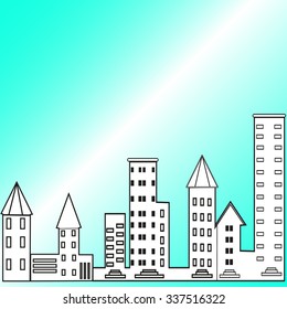  flat design of  city architecture