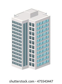 flat design city building icon vector illustration