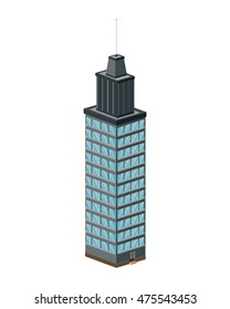 flat design city building icon vector illustration