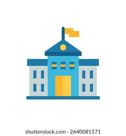 Flat design city hall building icon vector illustration
