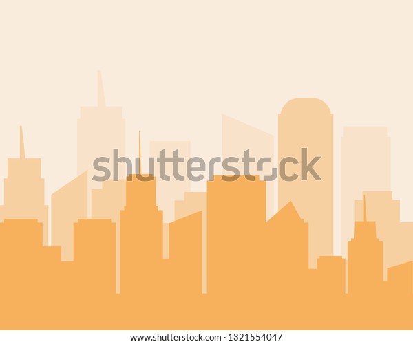 Flat design\
city landscape cityscapes orange\
tone.