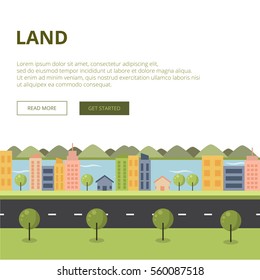Flat design city landscape ,vector illustration