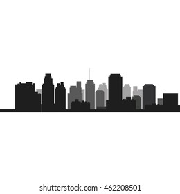flat design city skyline icon vector illustration