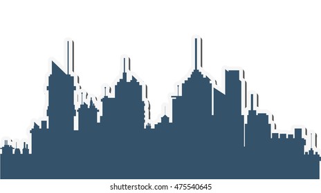 flat design city skyline icon vector illustration