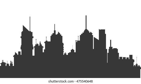 flat design city skyline icon vector illustration