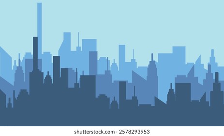 Flat design city vector illustration