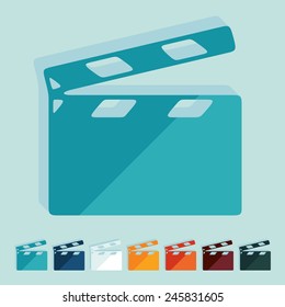 Flat design: clapper cinema