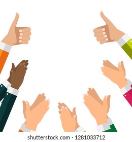 Flat Design Clapping Hand Applause banners template. Vector Illustration EPS10