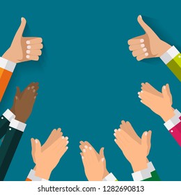 Flat Design Clapping Hand Applause banners template. Vector Illustration EPS10