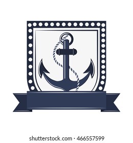 flat design classic anchor icon vector illustration