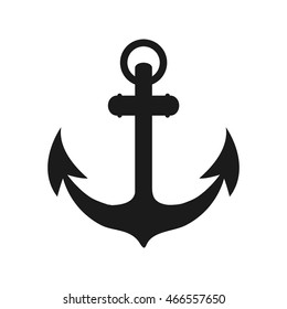 flat design classic anchor icon vector illustration