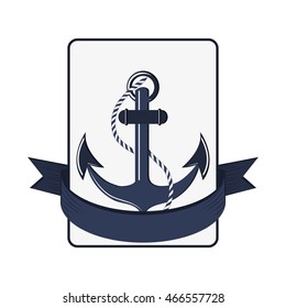 flat design classic anchor icon vector illustration