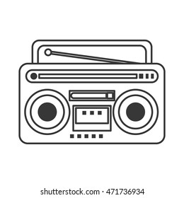 flat design classic boombox icon vector illustration