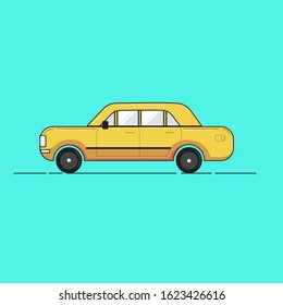 the flat design classic car 