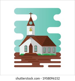 Flat Design Of Classic Church