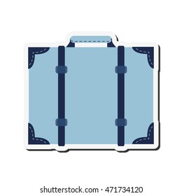 flat design classic suitcase icon vector illustration