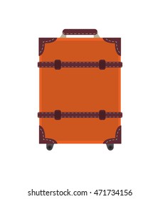flat design classic suitcase icon vector illustration