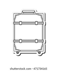 flat design classic suitcase icon vector illustration