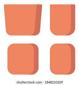 Diseño plano de maceta de planta de arcilla