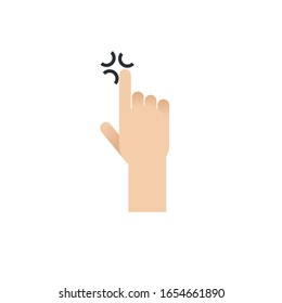 Diseño plano Click Hand, diseño moderno 
 ilustración vectorial de icono táctil manual, aislado en segundo plano
