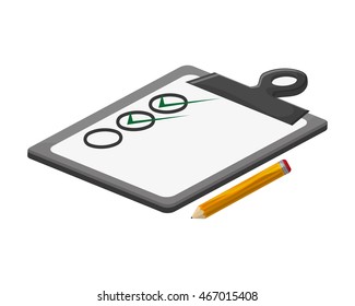 flat design clipboard with check list icon vector illustration