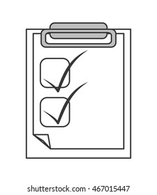 flat design clipboard with check list icon vector illustration
