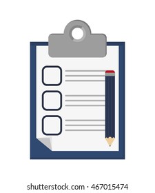 flat design clipboard with check list icon vector illustration