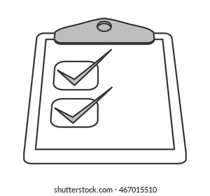 flat design clipboard with check list icon vector illustration