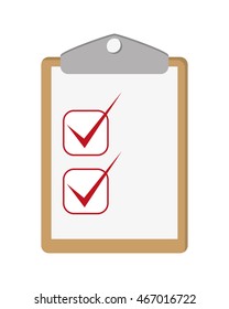 flat design clipboard with check list icon vector illustration