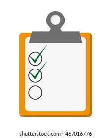 flat design clipboard with check list icon vector illustration
